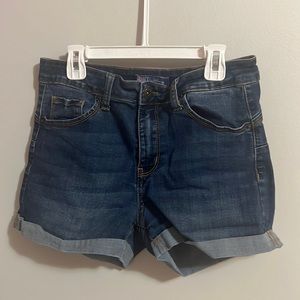 Jean shorts, blue, no rips, medium